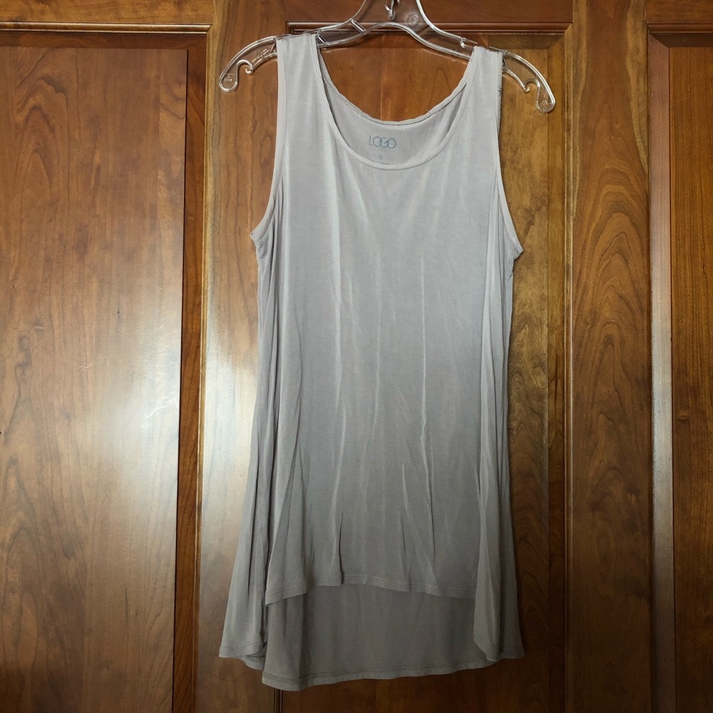 LOGO by Lori Goldstein Stone Color Tank
